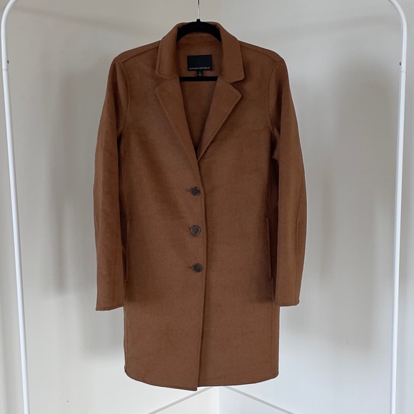 Banana Republic Cognac Wool Blend Unlined Coat, small - Picture 4 of 5